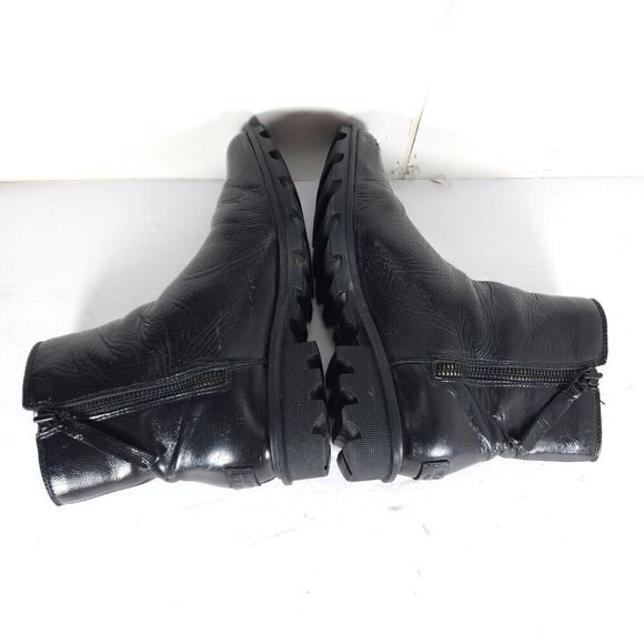 Sorel Women’s Emilie II US 8,5 Black Patent Leather Side Zip Ankle Boots Booties - Picture 11 of 15